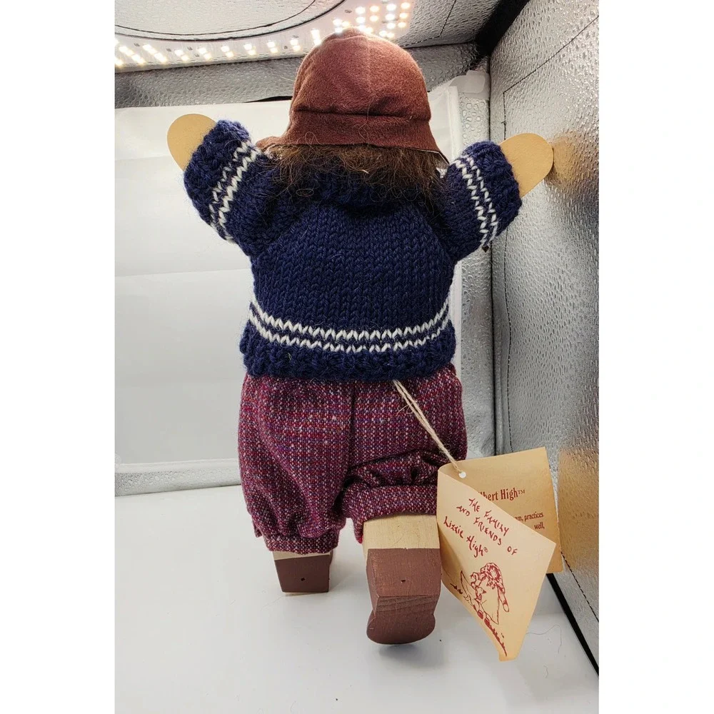 Lizzie High Gilbert High Wooden Folk Doll 1994 Handcrafted Football Kicker 83